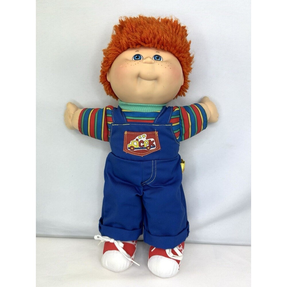 First Edition Cabbage Patch CPK Boy Red Hair Blue Eyes Freckles Overalls 1990